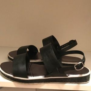 Size 10 black sparkle sole sandals- brand #Bamboo